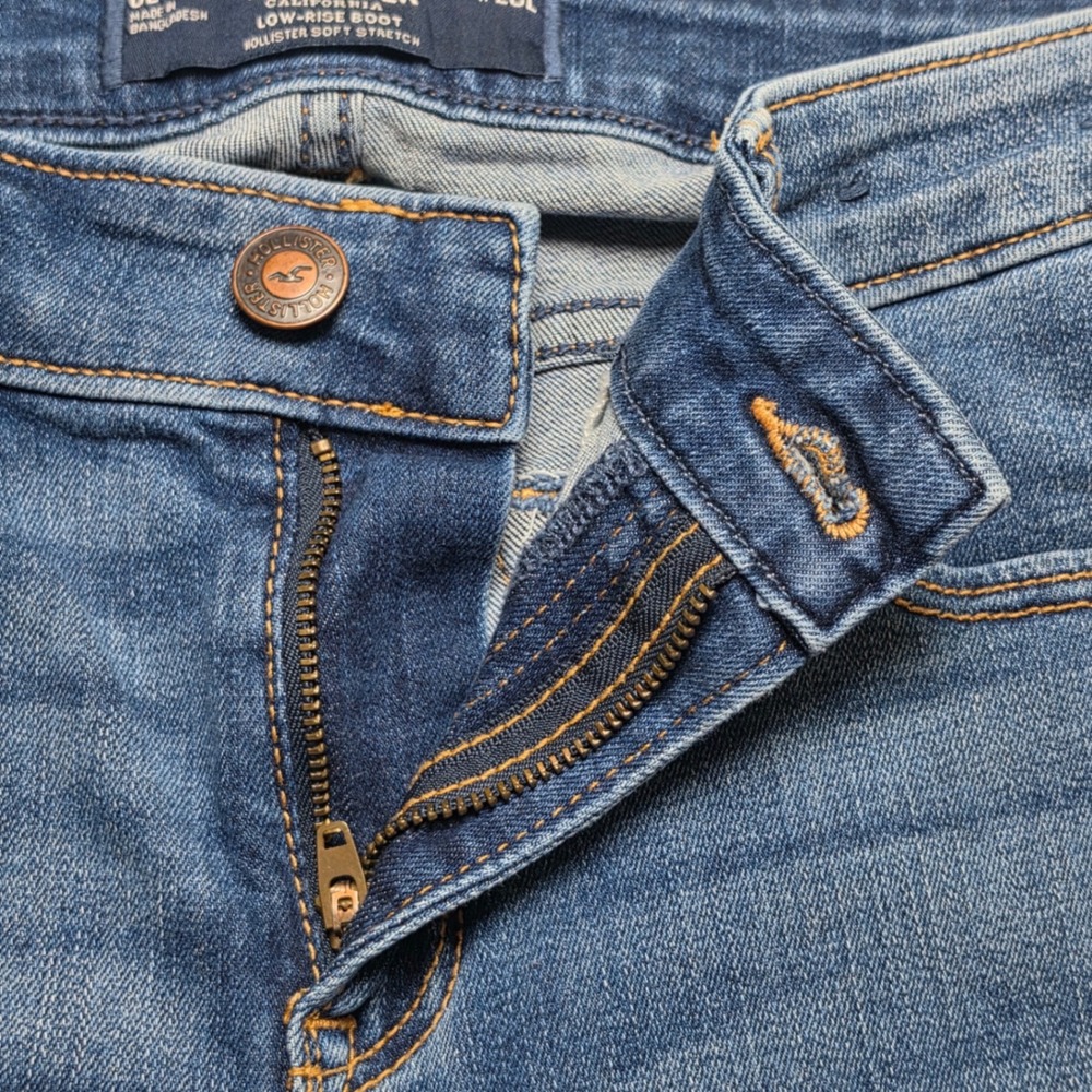 Hollister Womens Size 6 Long Blue Low Rise Bootcut Stretch Jeans Y2K Style - Picture 5 of 10